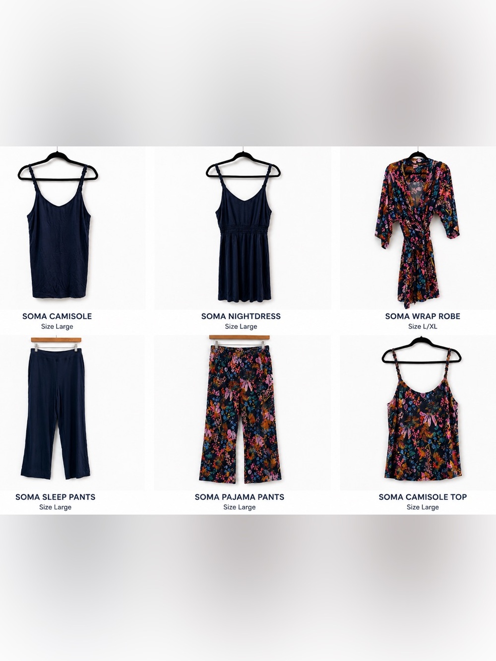 Soma Sleepwear Bundle | Size Large | 6-Piece Matching Lounge & Pajama Set - Picture 2 of 8